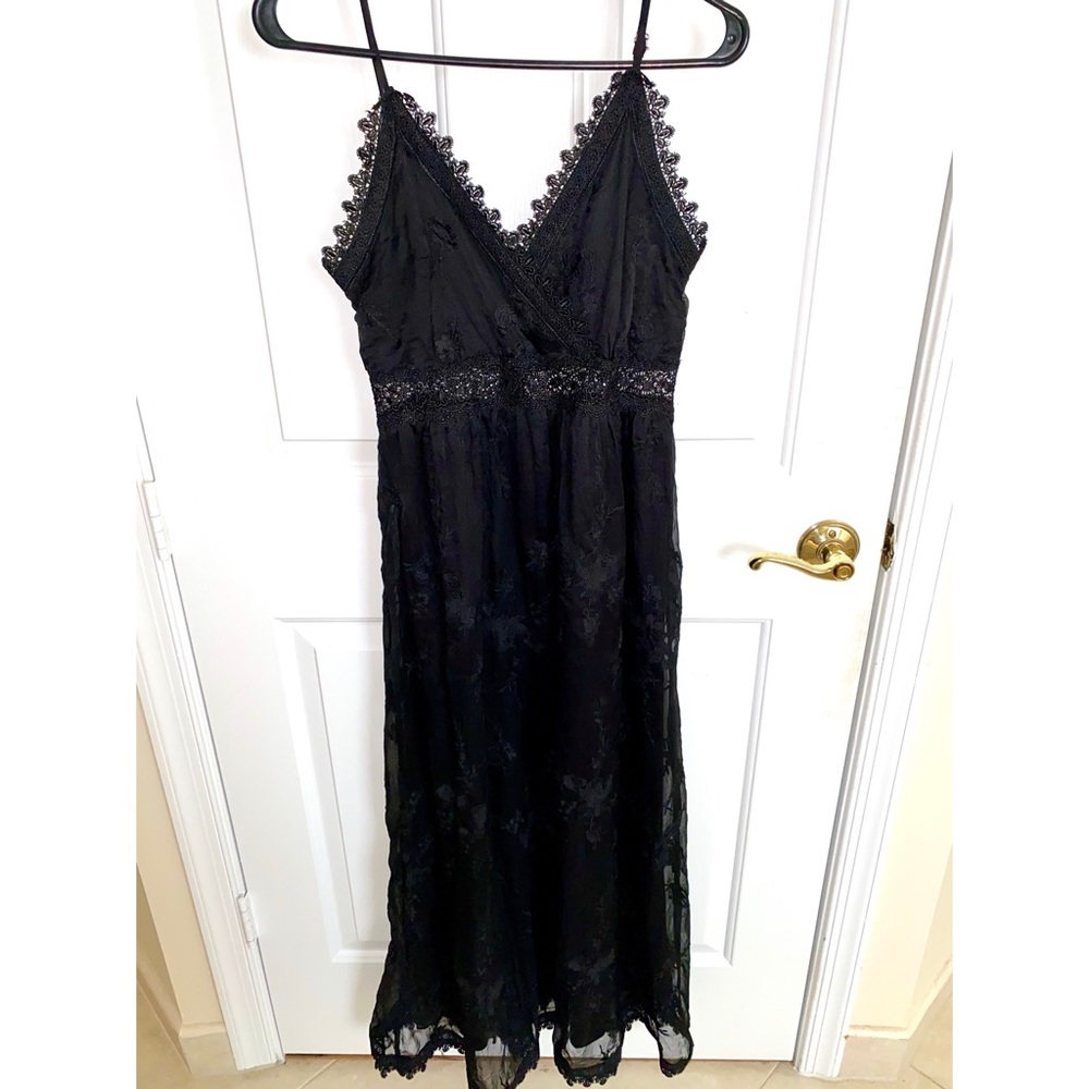 A’gaci black lace maxi dress. Size small